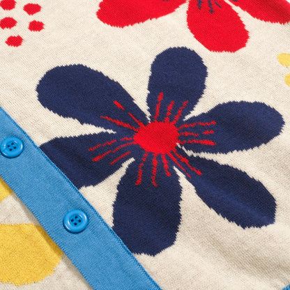 Cardigan vintage tricoté floral abricot pour hommes