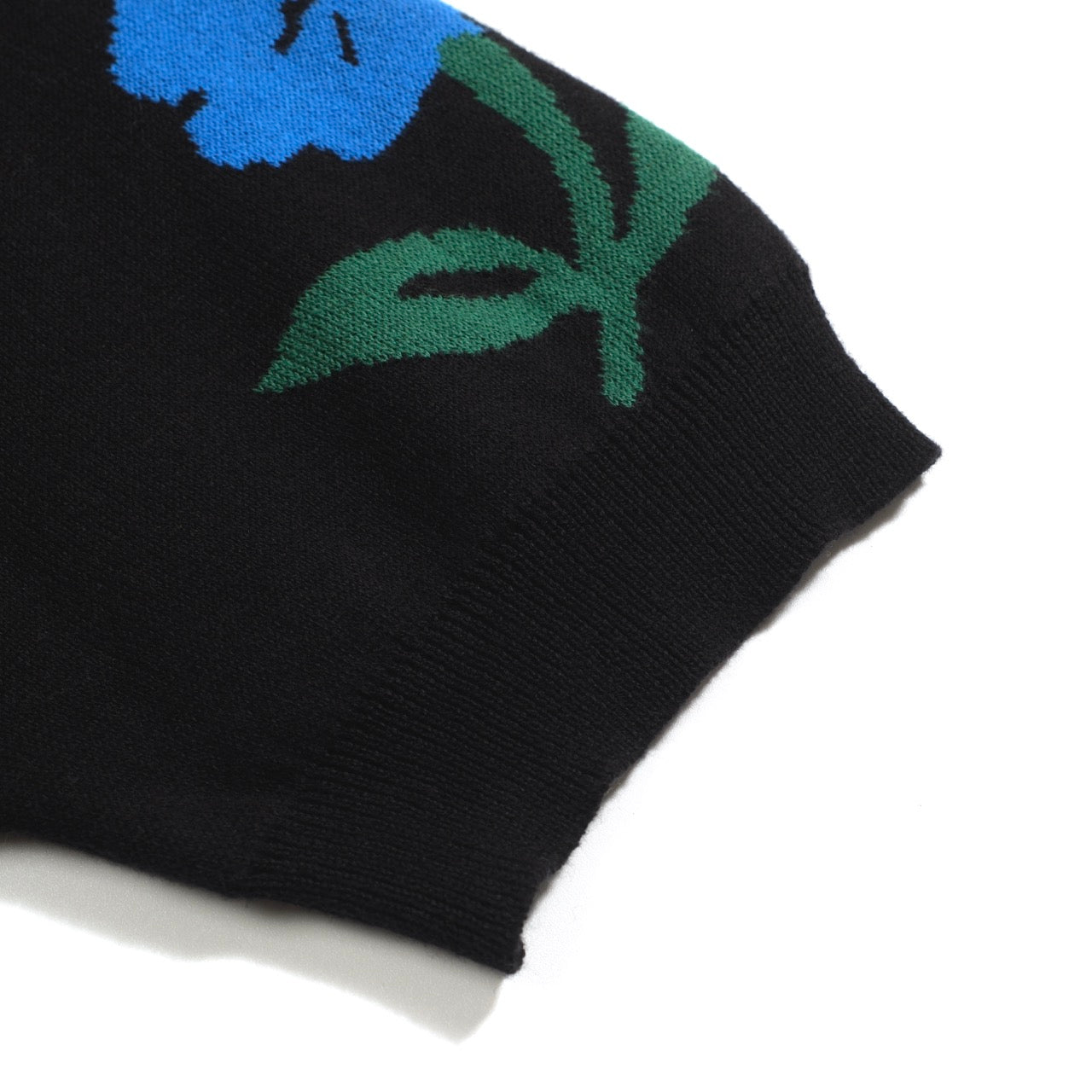 Cardigan en tricot floral vintage noir pour hommes