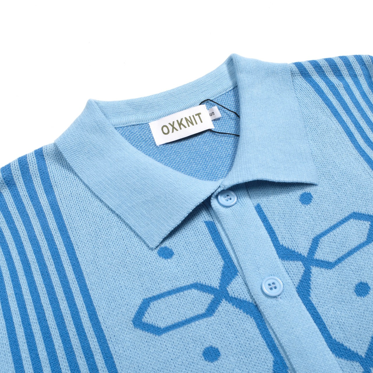 Cardigan tricoté rétro jacquard bleu pour homme