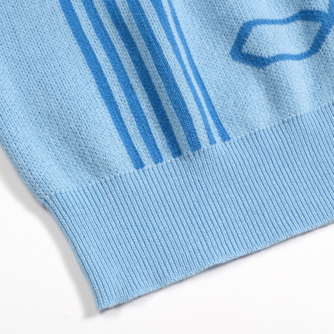 Cardigan tricoté rétro jacquard bleu pour homme