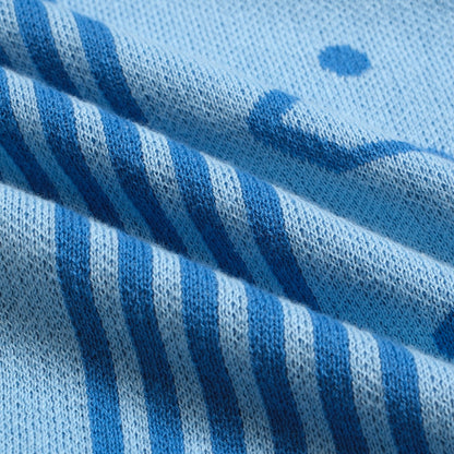 Cardigan tricoté rétro jacquard bleu pour homme