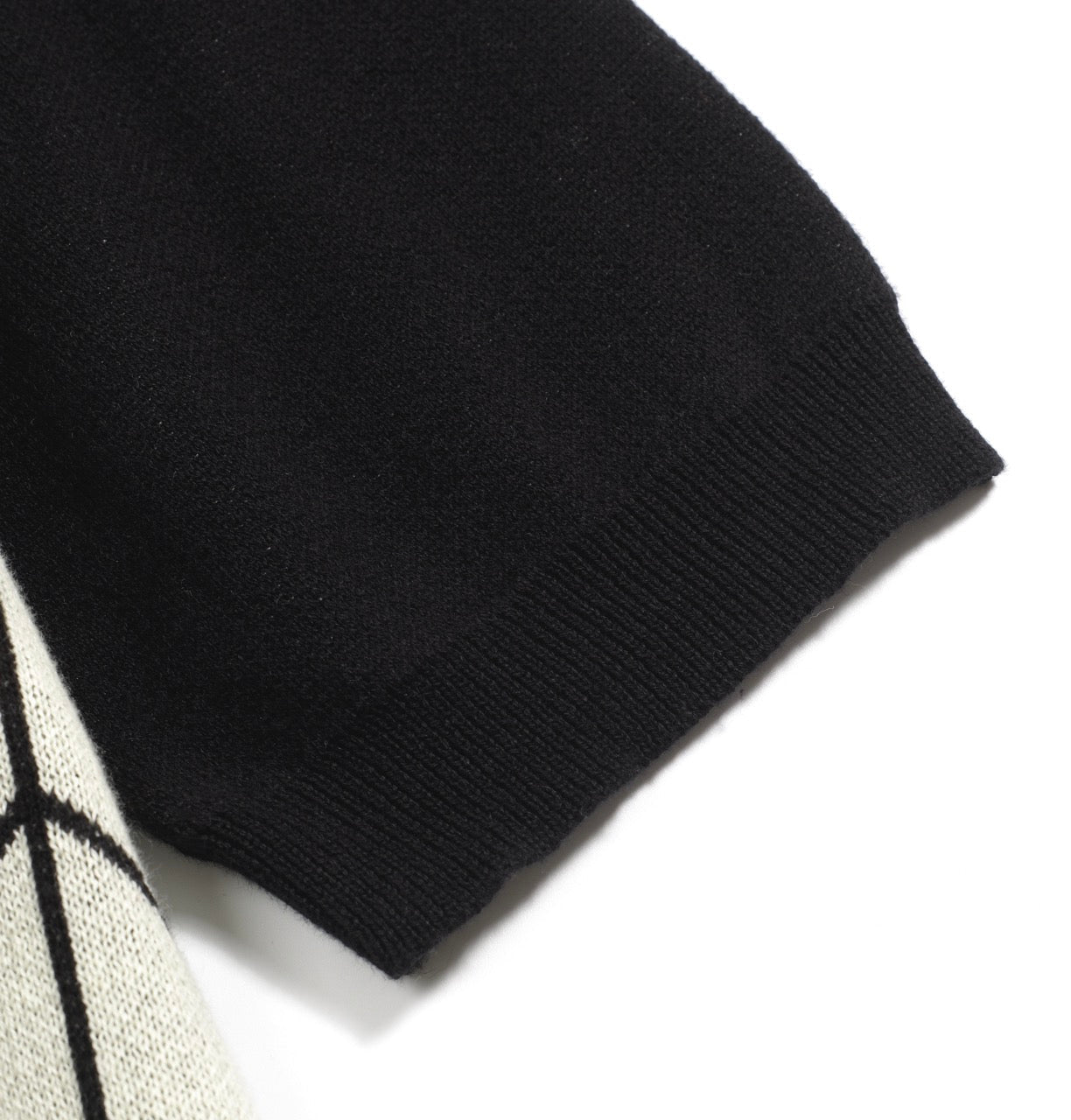 Cardigan en jacquard tricoté rétro noir pour hommes