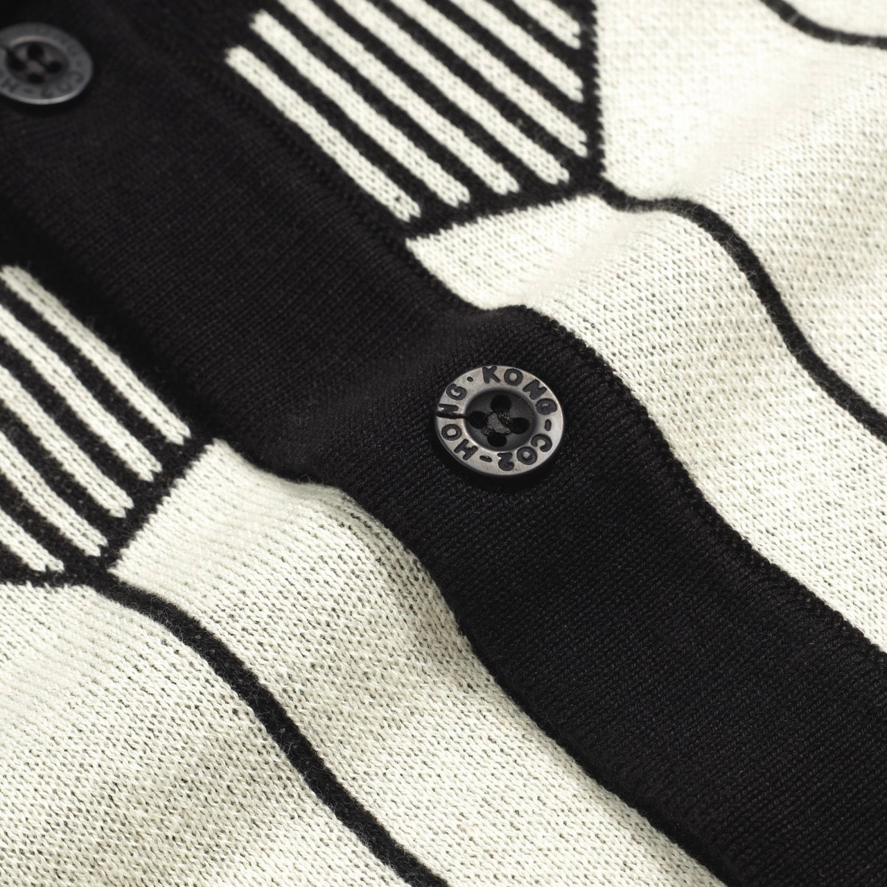 Cardigan en jacquard tricoté rétro noir pour hommes