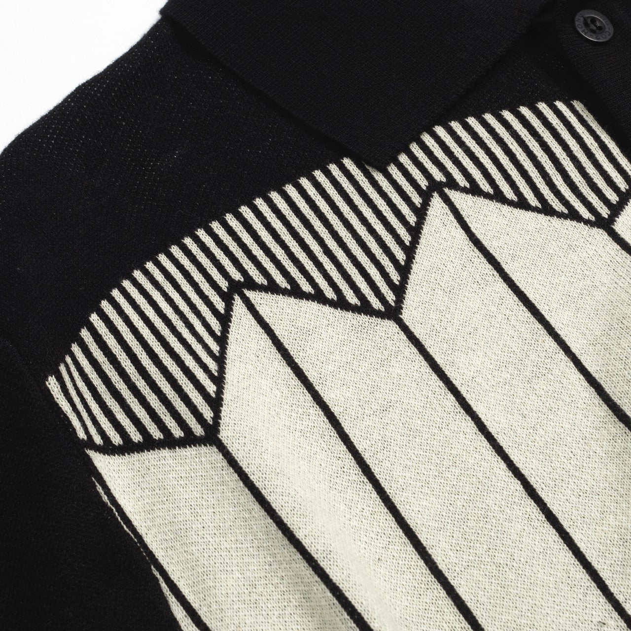 Cardigan en jacquard tricoté rétro noir pour hommes