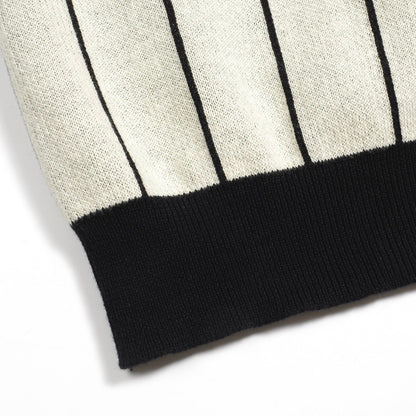 Cardigan en jacquard tricoté rétro noir pour hommes