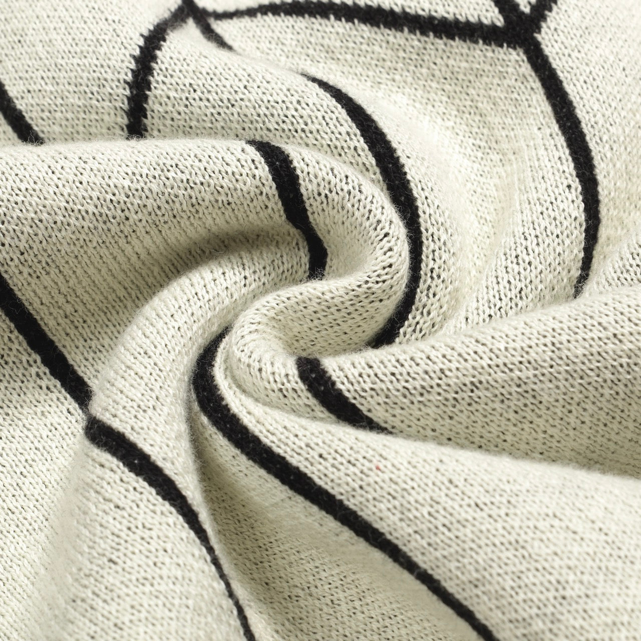 Cardigan en jacquard tricoté rétro noir pour hommes