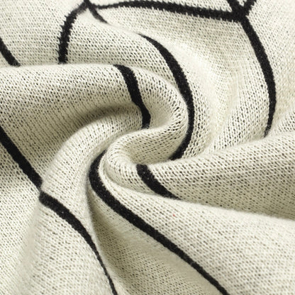 Cardigan en jacquard tricoté rétro noir pour hommes