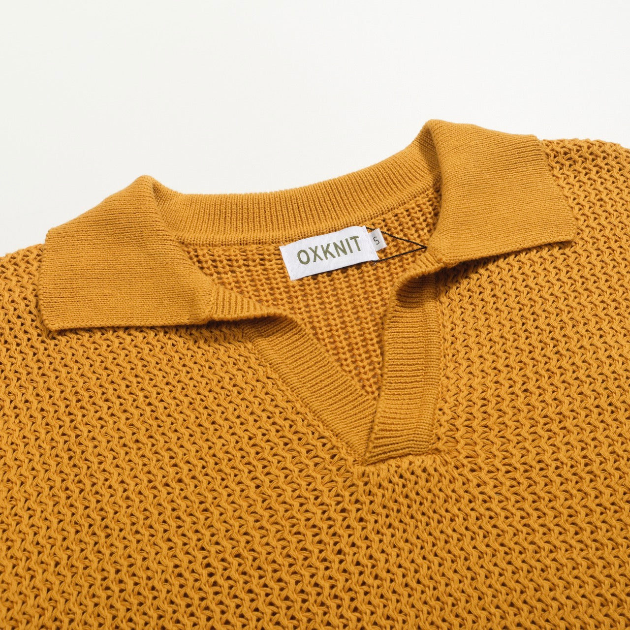 Polo tricoté décontracté à col en V kaki pour homme