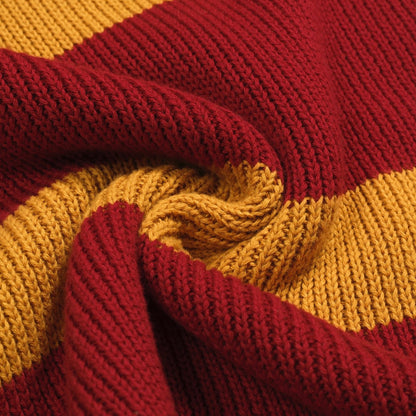 Polo tricoté vintage rouge à rayures pour hommes