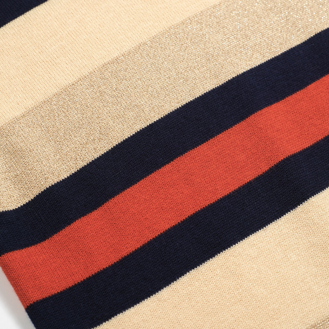 Polo tricoté vintage à rayures kaki pour hommes