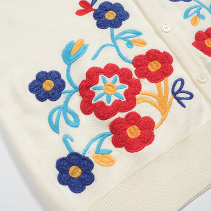 Cardigan tricoté rétro en jacquard couleur abricot pour hommes