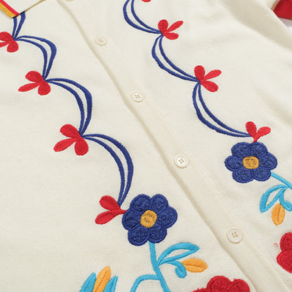 Cardigan tricoté rétro en jacquard couleur abricot pour hommes