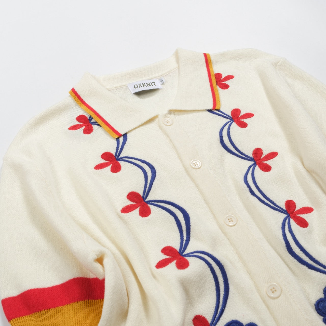 Cardigan tricoté rétro en jacquard couleur abricot pour hommes