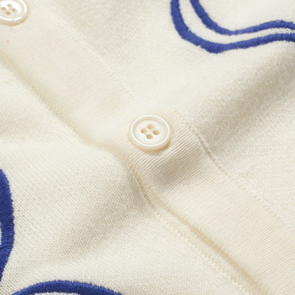 Cardigan tricoté rétro en jacquard couleur abricot pour hommes