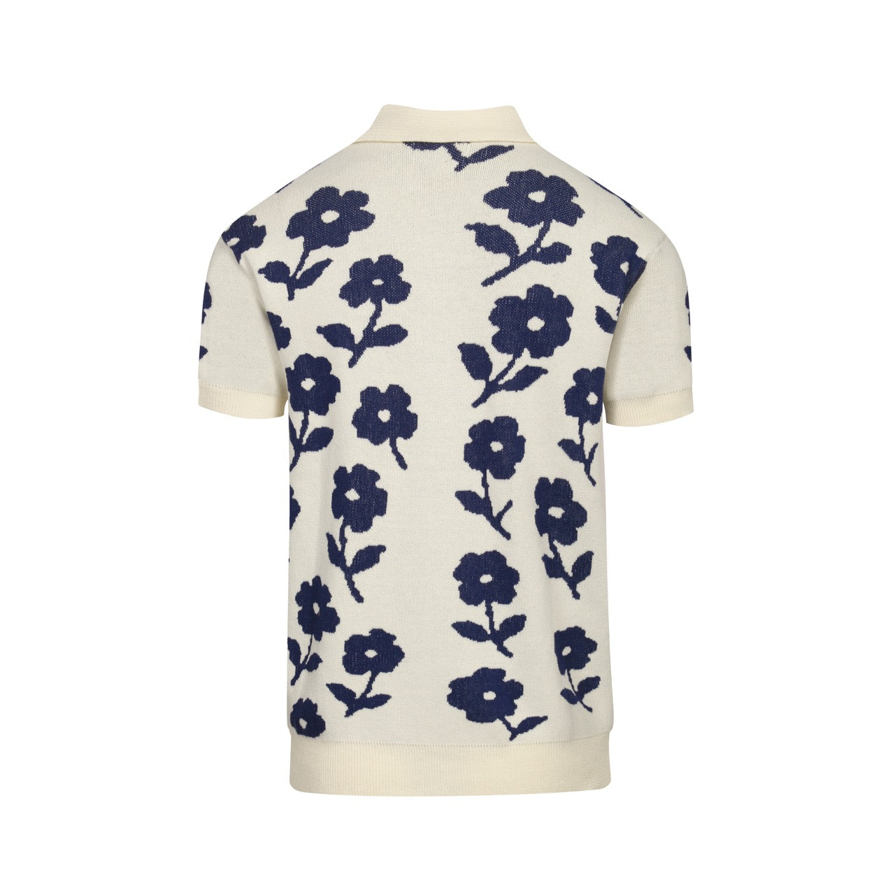 Cardigan décontracté en jacquard floral vintage blanc pour hommes