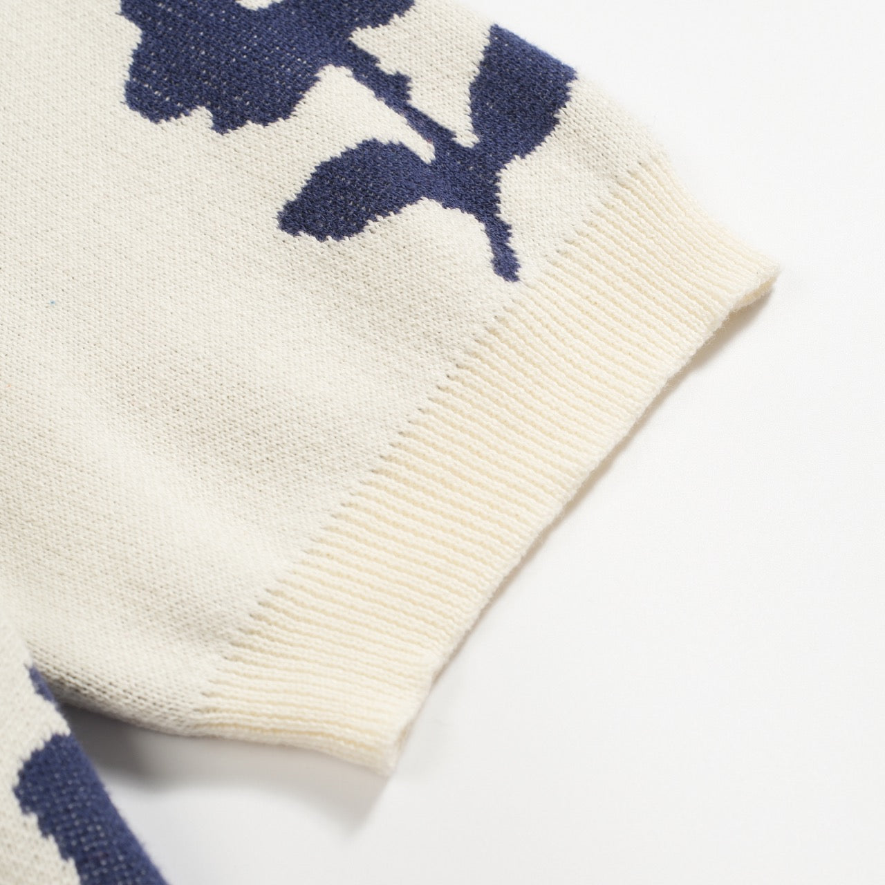 Cardigan décontracté en jacquard floral vintage blanc pour hommes