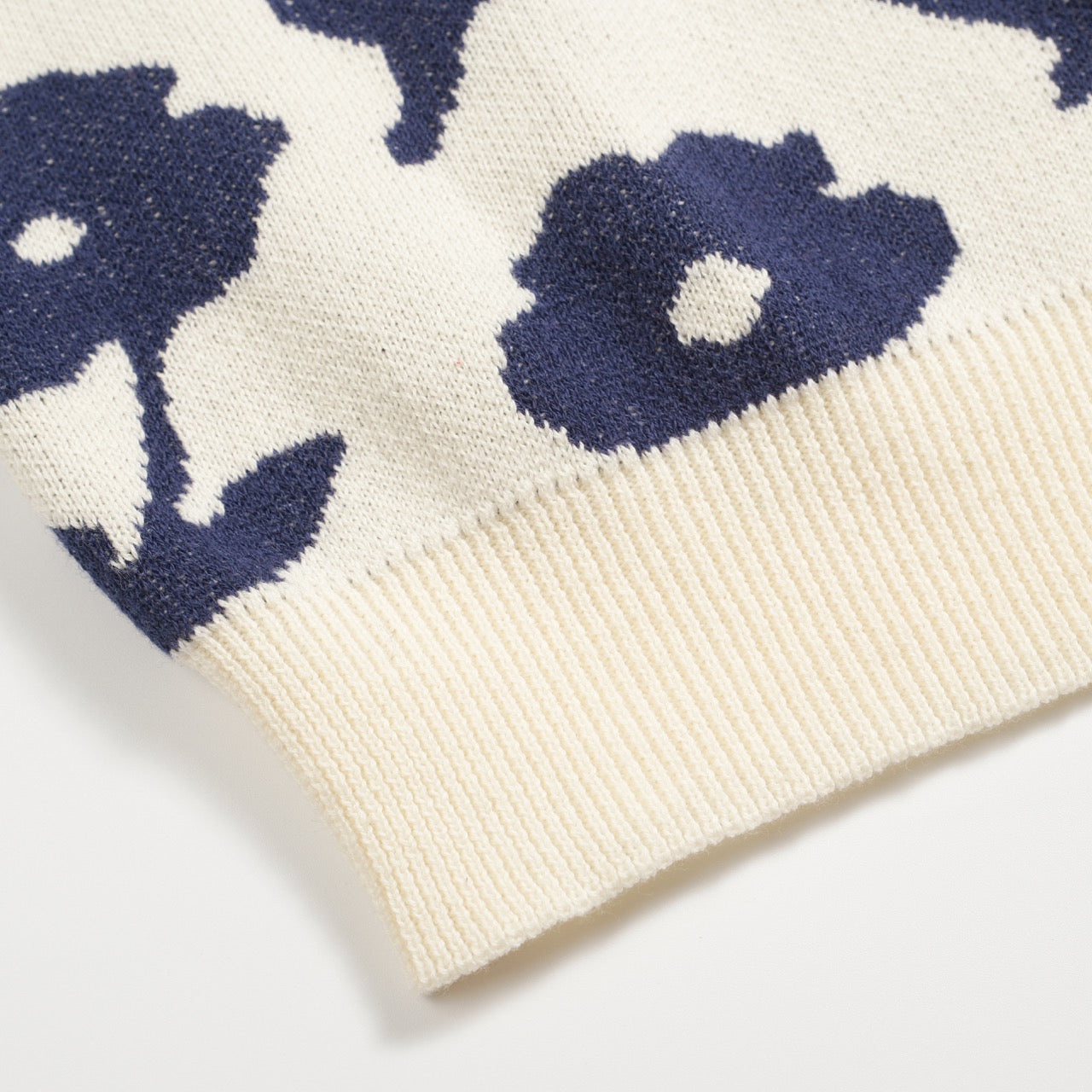 Cardigan décontracté en jacquard floral vintage blanc pour hommes