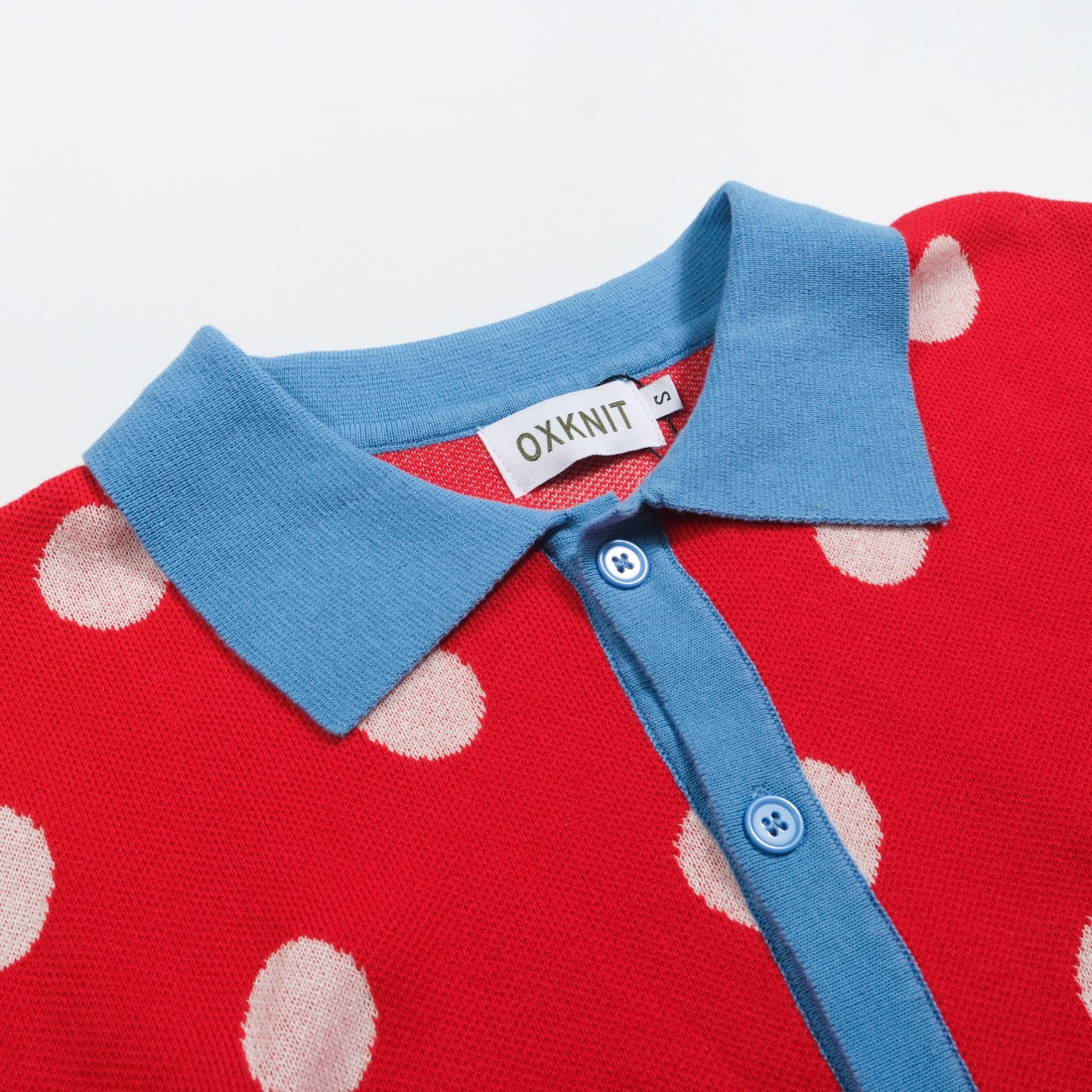 Cardigan vintage en tricot jacquard à pois rouges pour homme