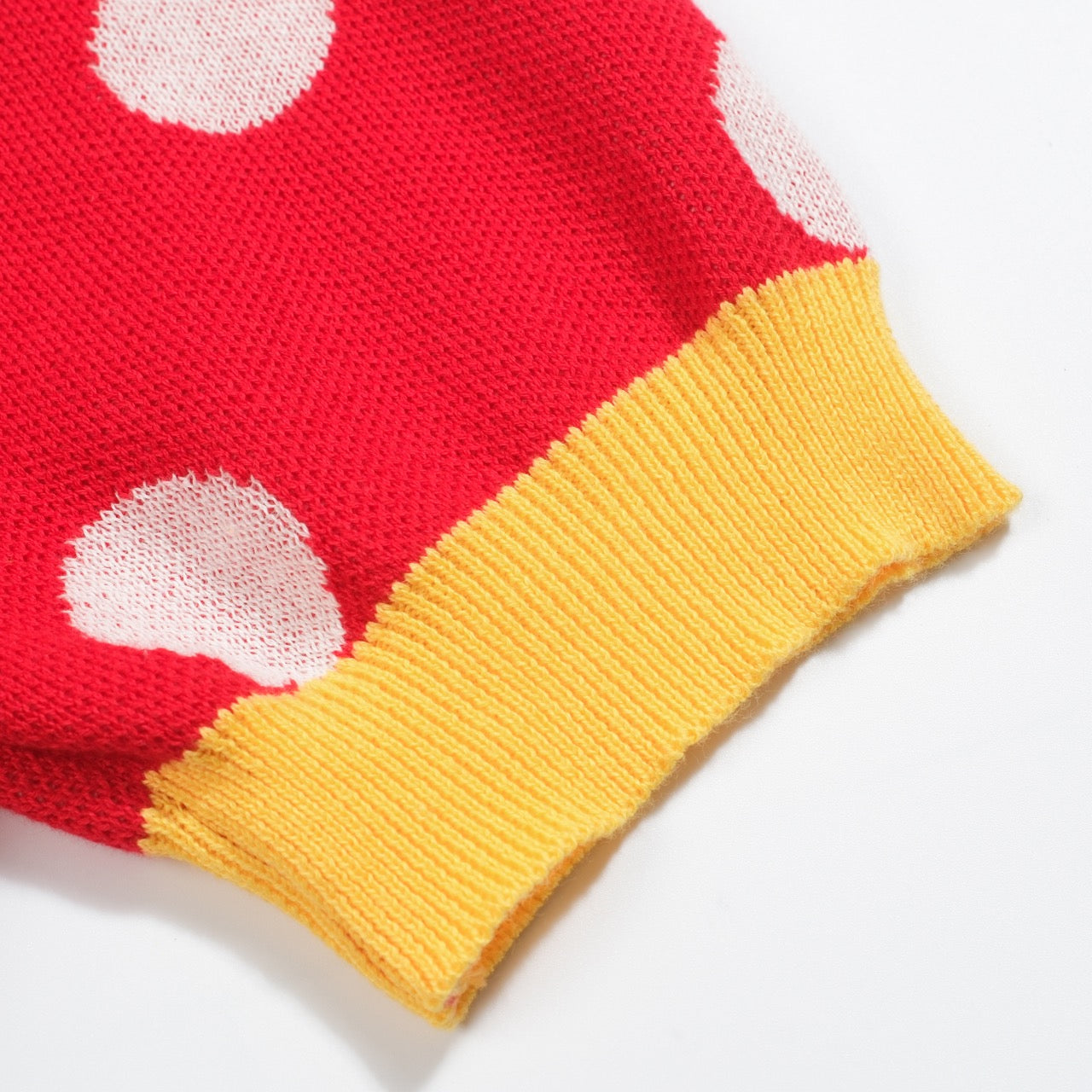 Cardigan vintage en tricot jacquard à pois rouges pour homme