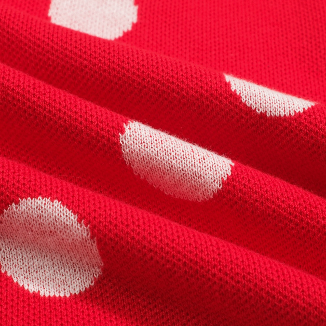 Cardigan vintage en tricot jacquard à pois rouges pour homme