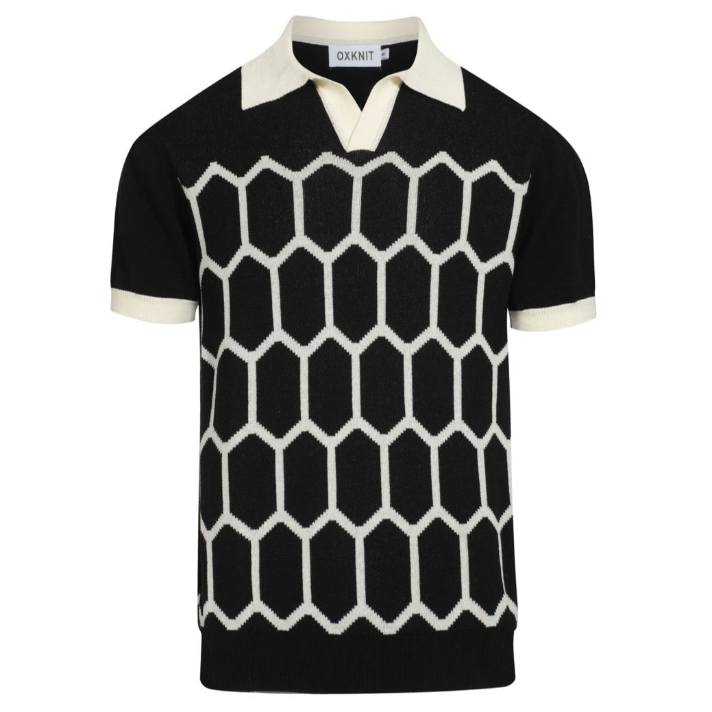 Polo en maille noir vintage pour homme