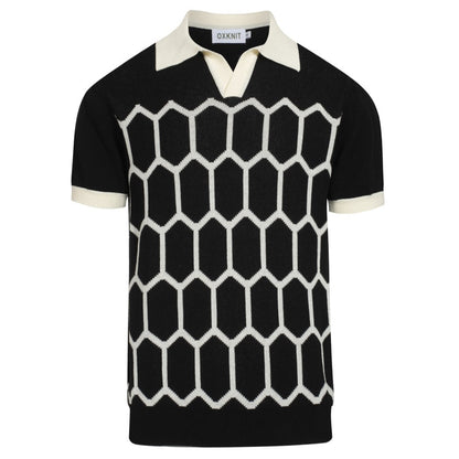 Polo en maille noir vintage pour homme