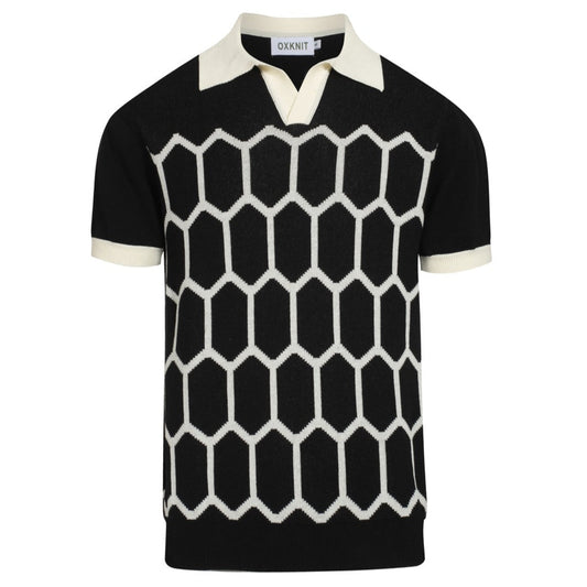 Polo en maille noir vintage pour homme