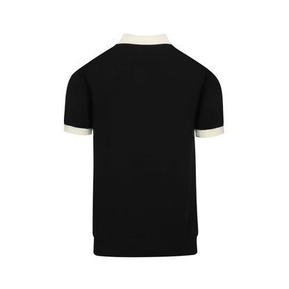 Polo en maille noir vintage pour homme