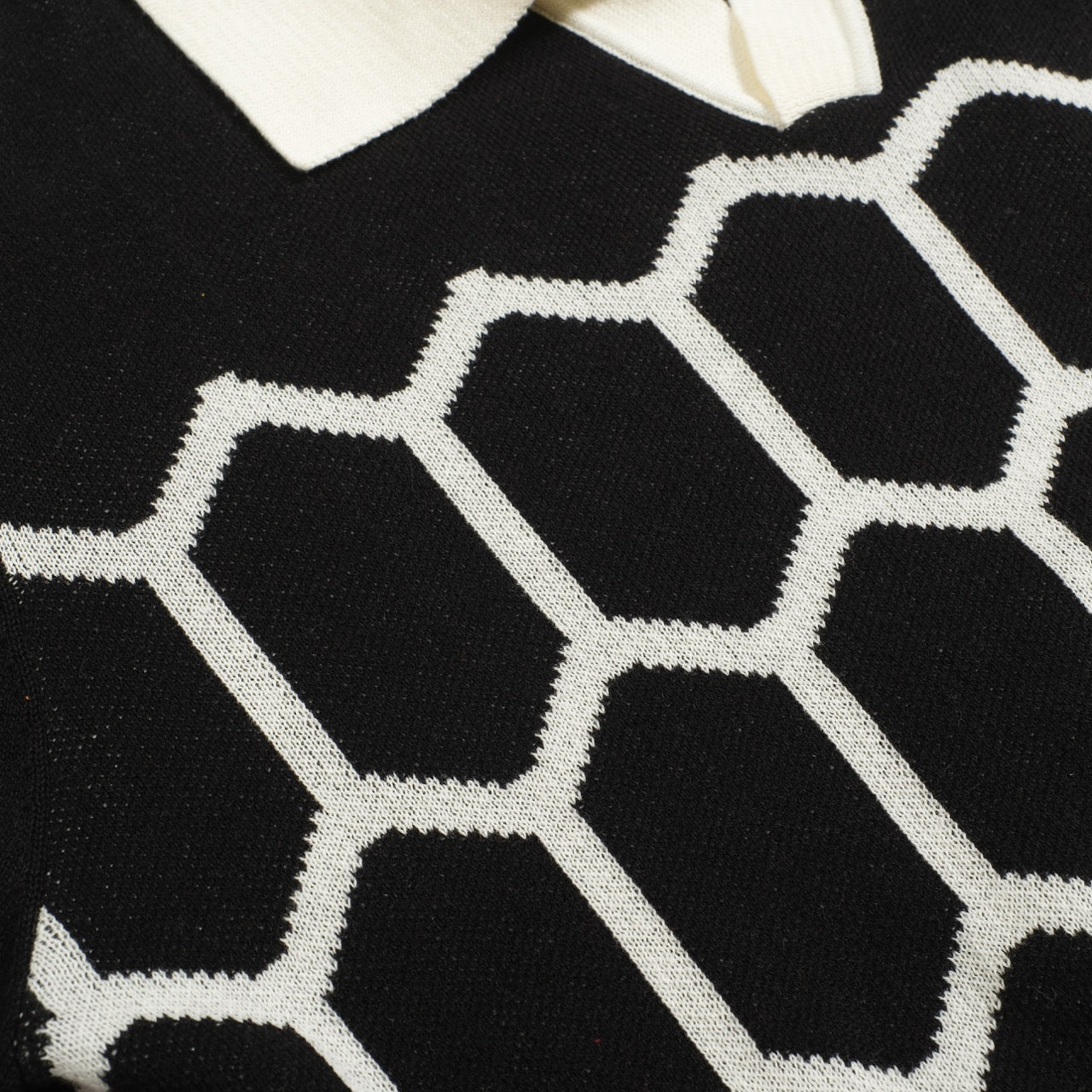 Polo en maille noir vintage pour homme