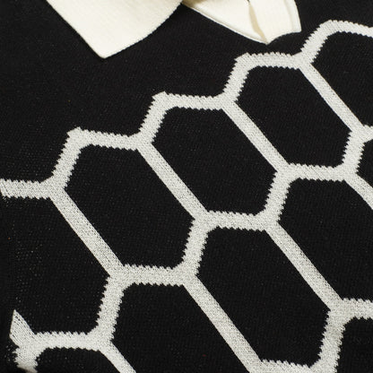 Polo en maille noir vintage pour homme