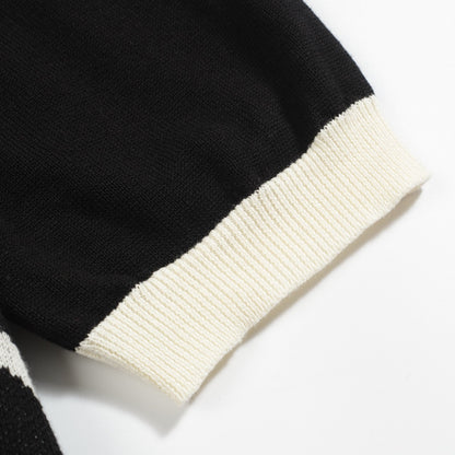 Polo en maille noir vintage pour homme