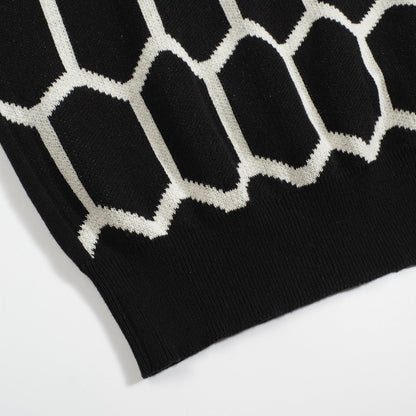 Polo en maille noir vintage pour homme