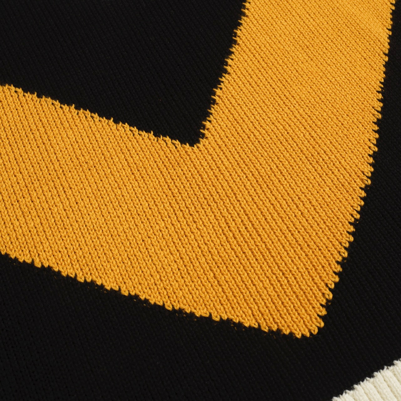 Polo en maille graphique vintage noir pour homme