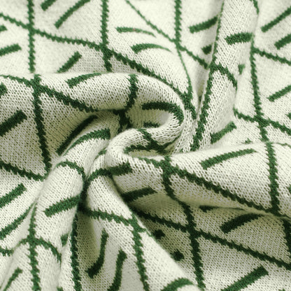 Polo vintage graphique brodé vert pour homme à col en V