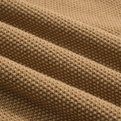 Polo tricoté rétro en kaki pour hommes