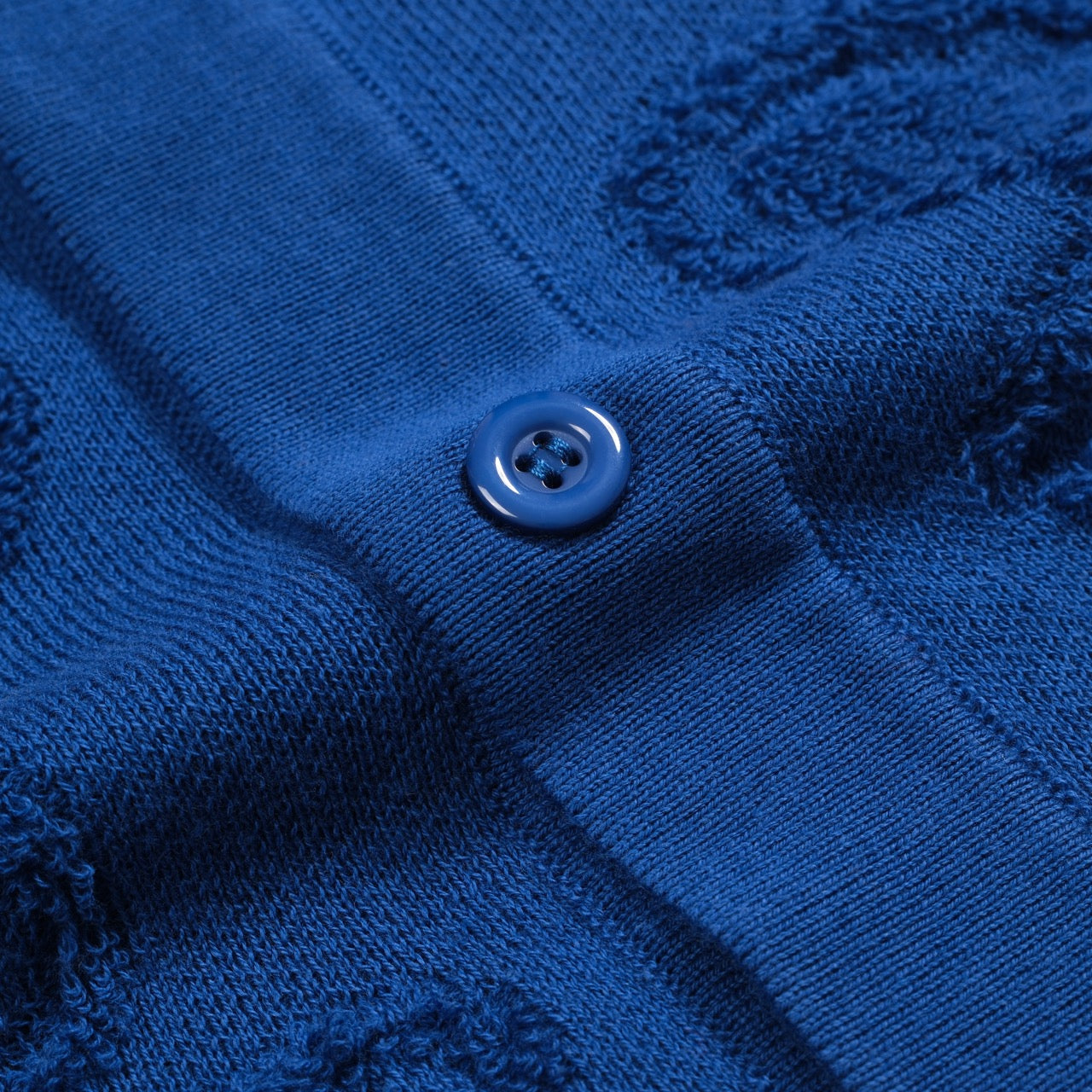 Cardigan décontracté en tricot à col en V texturé bleu marine pour hommes