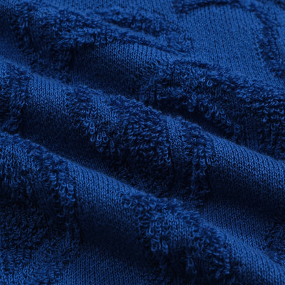 Cardigan décontracté en tricot à col en V texturé bleu marine pour hommes