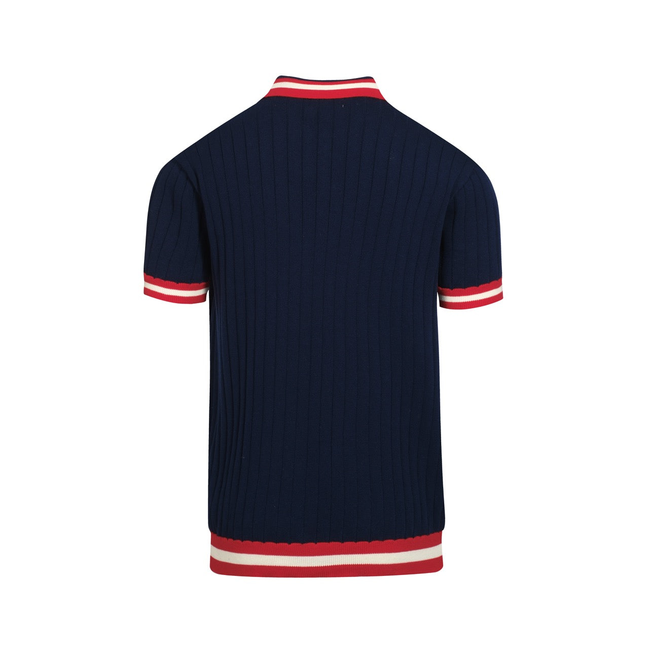 Polo en tricot vintage bleu marine pour homme