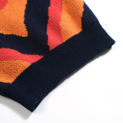 Cardigan vintage jacquard rouge pour homme des années 60