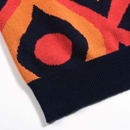 Cardigan vintage jacquard rouge pour homme des années 60