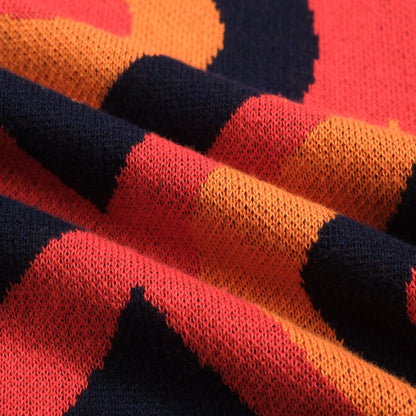 Cardigan vintage jacquard rouge pour homme des années 60