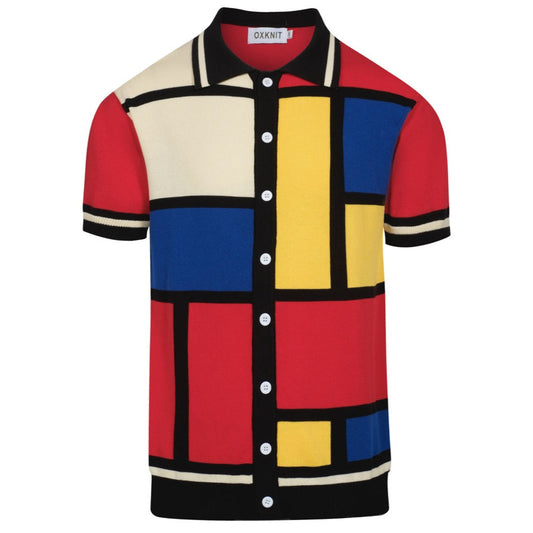 Cardigan en tricot jacquard vintage des années 60 pour hommes