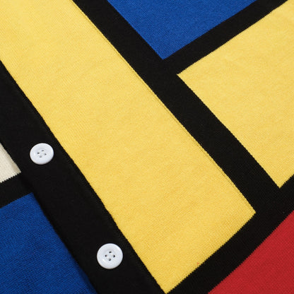 Cardigan en tricot jacquard vintage des années 60 pour hommes