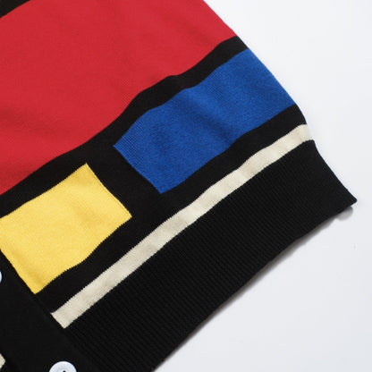 Cardigan en tricot jacquard vintage des années 60 pour hommes