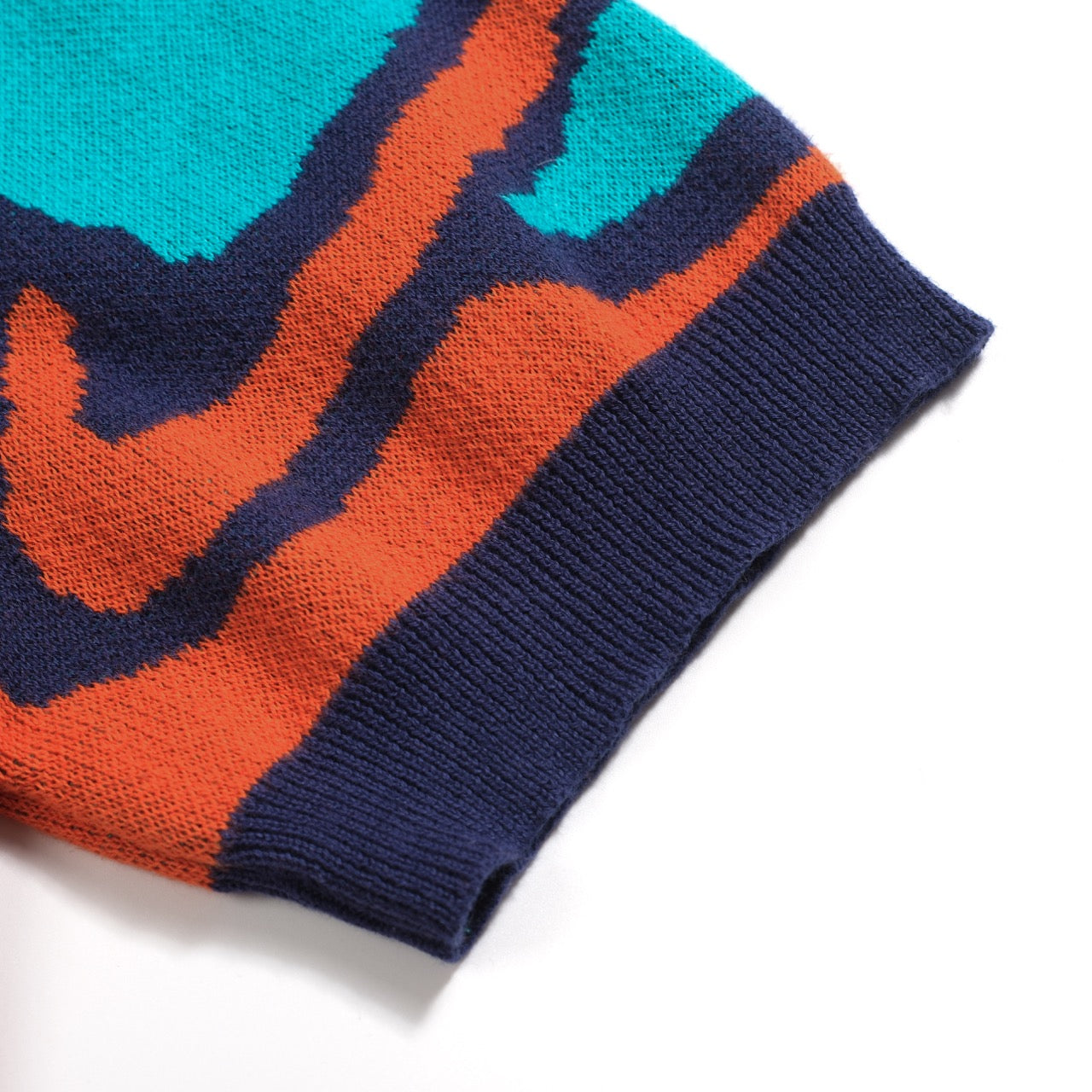 Polo vintage à col en V tricoté pour hommes, orange