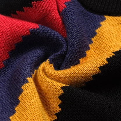 T-shirt en jacquard tricoté vintage noir pour homme 1977