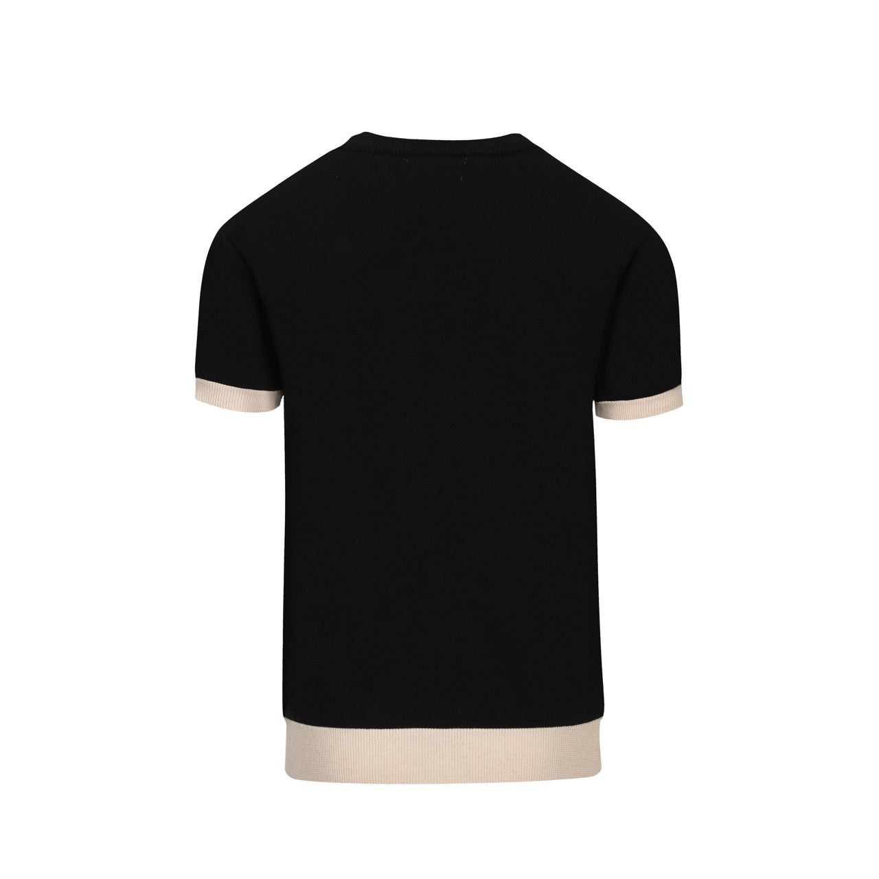 T-shirt en jacquard tricoté vintage noir pour homme 1977