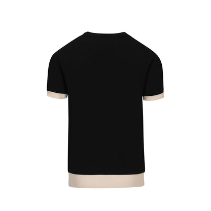 T-shirt en jacquard tricoté vintage noir pour homme 1977