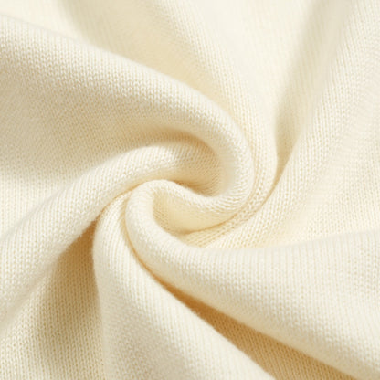 Polo tricoté vintage jacquard 1973 pour hommes en blanc abricot