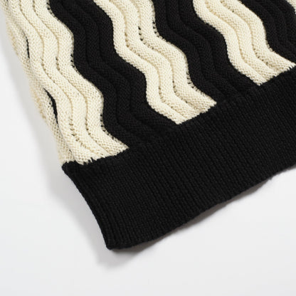 Polo en jacquard texturé vintage noir pour hommes